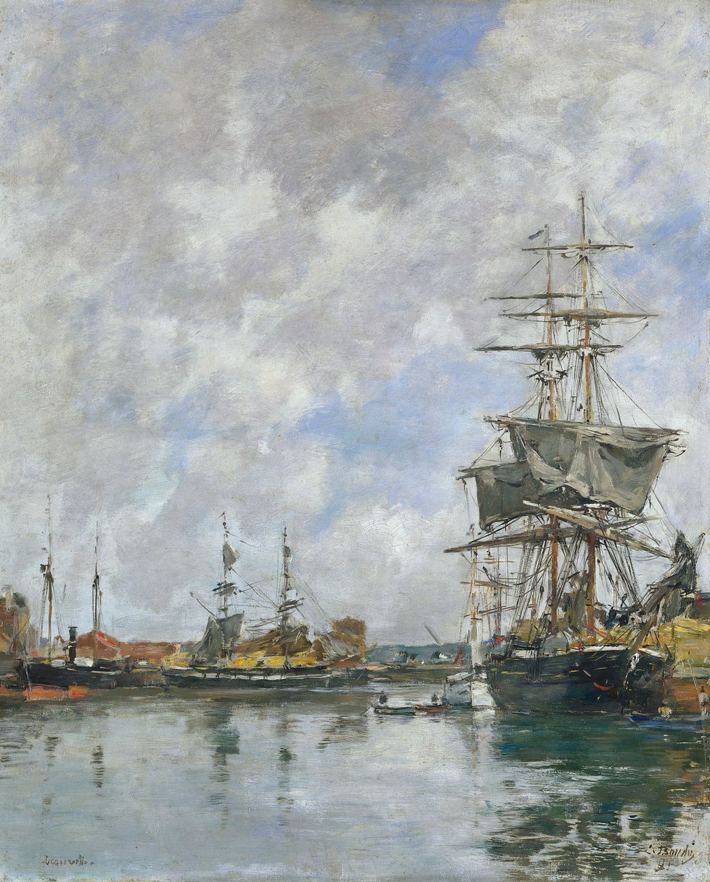 The Dock of Deauville by Eugene Louis Boudin
