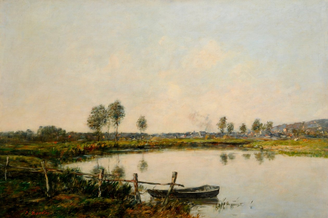 The Water Meadows at Deauville, France by Eugene Louis Boudin