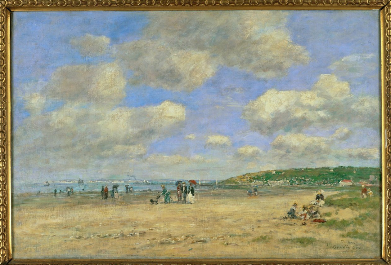 The Beach at Tourgeville-les-Sablons by Eugene Louis Boudin