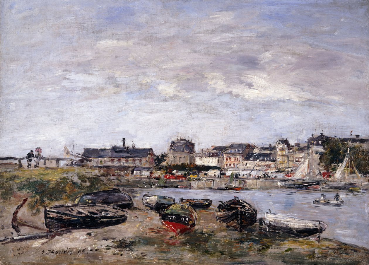 Trouville: View toward Deauville on Market Day by Eugene Louis Boudin
