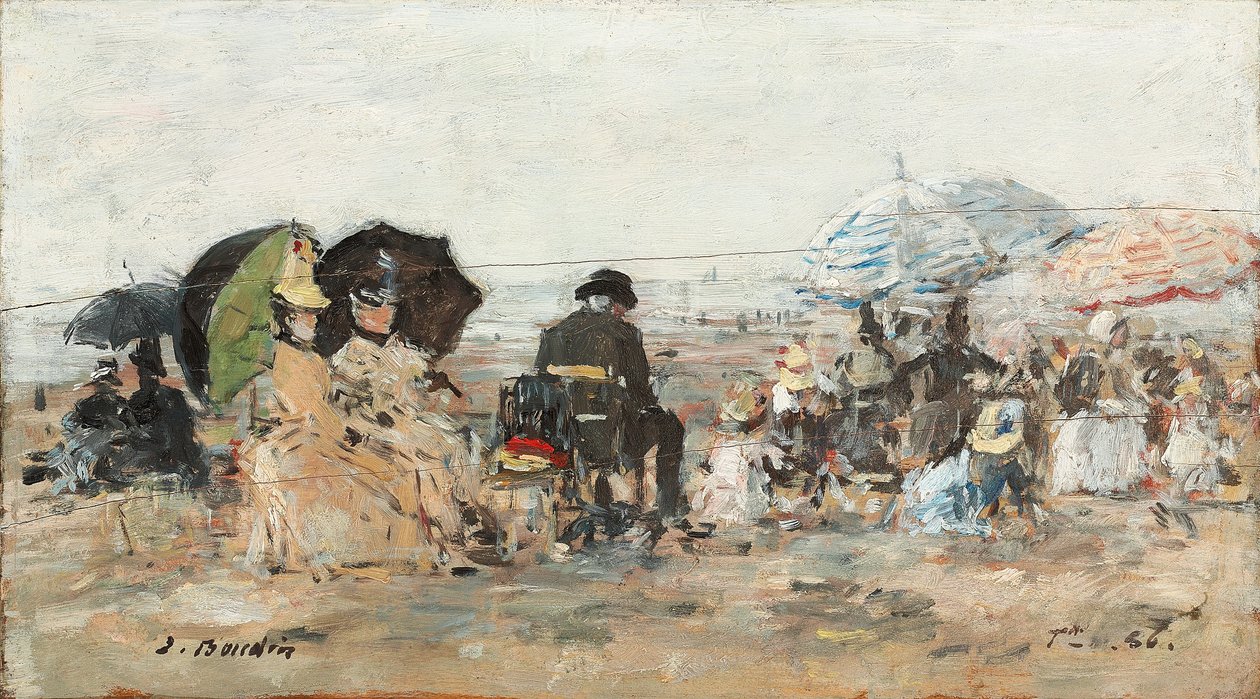 Trouville, Beach Scene, 1886 by Eugene Louis Boudin