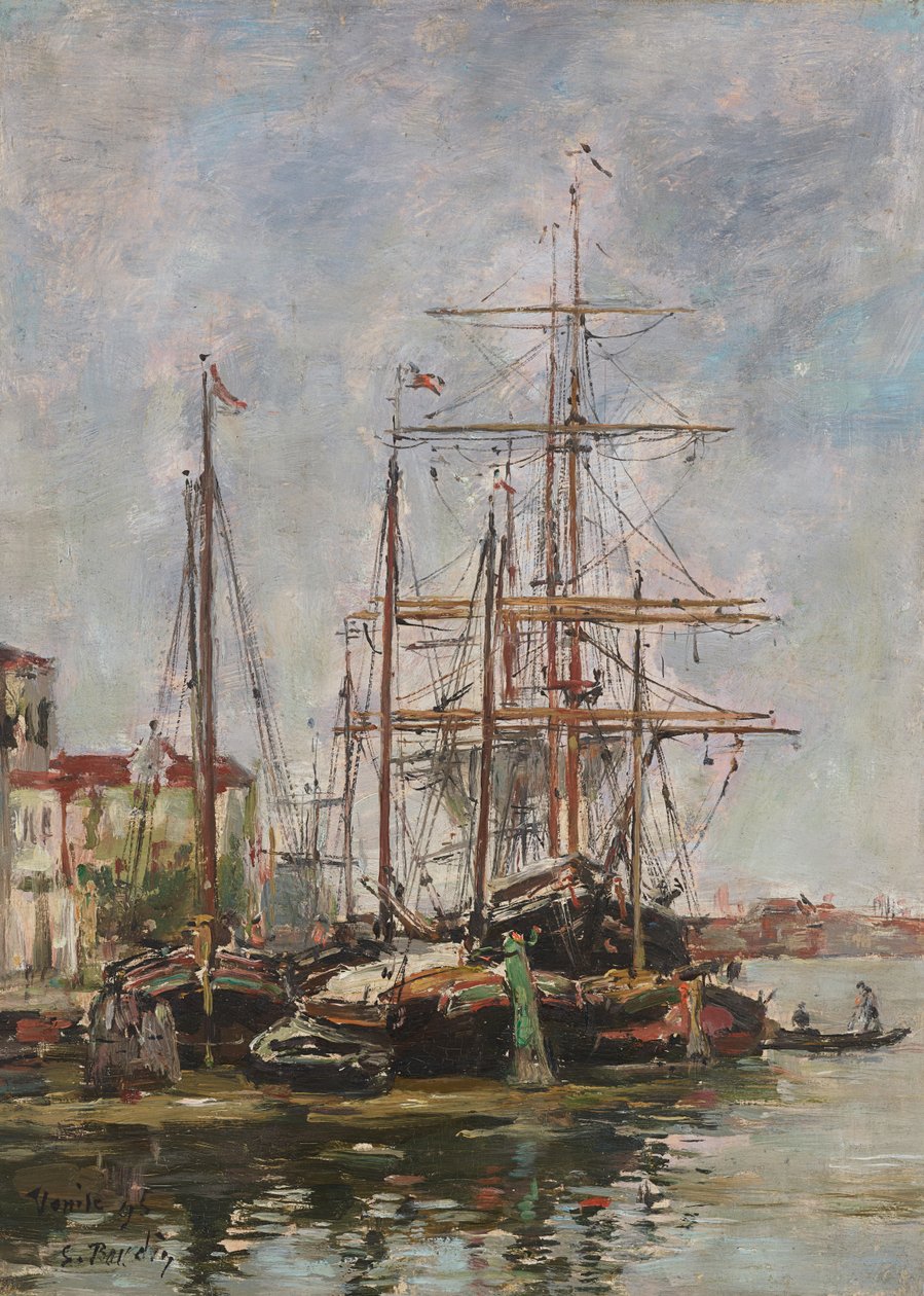 Venice, the Customs Wharf by Eugene Louis Boudin