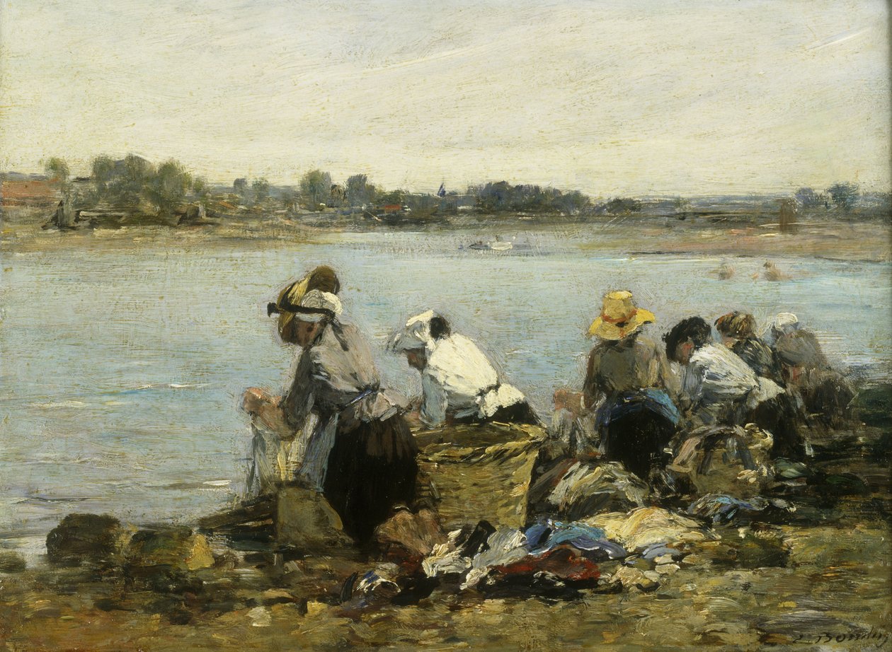 Washerwomen at la Torque by Eugene Louis Boudin