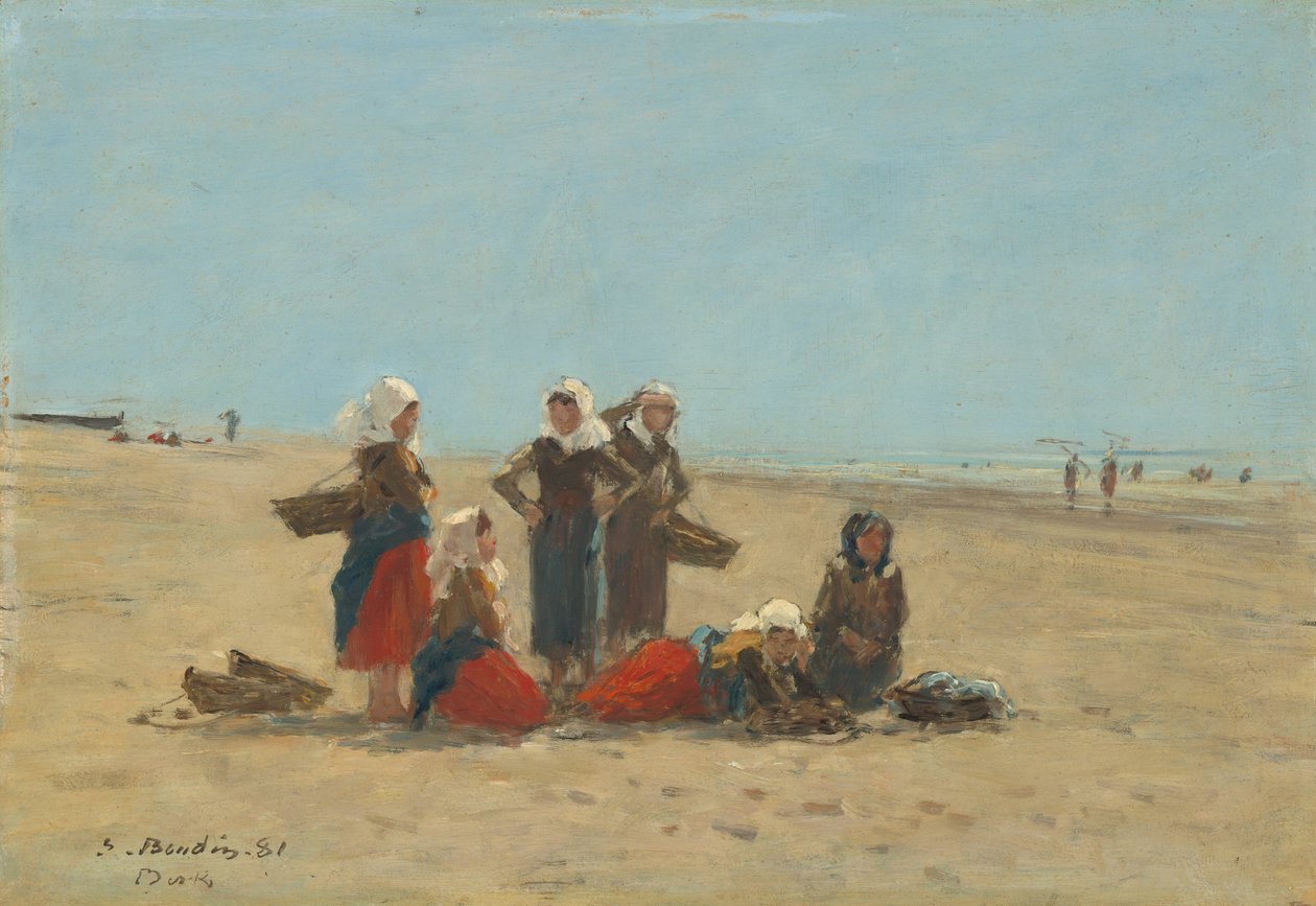 Women on the Beach at Berck, 1881 by Eugene Louis Boudin