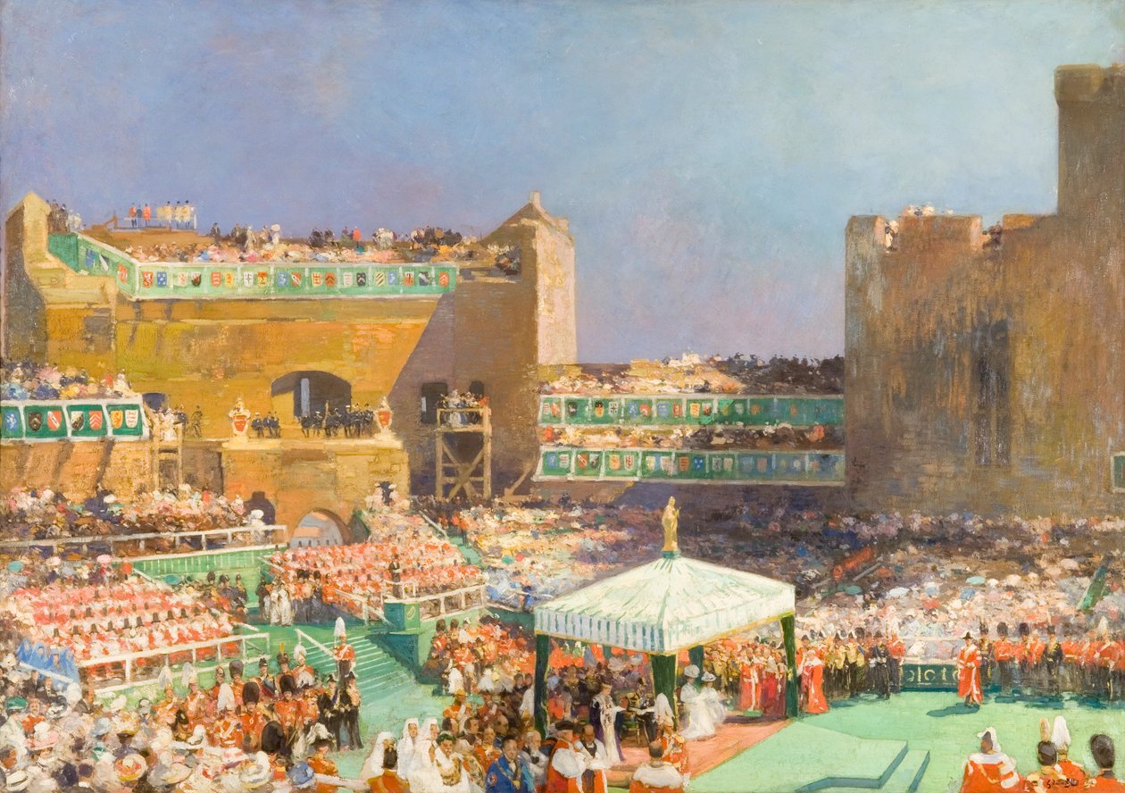 Investiture of the Prince of Wales at Caernarvon by Eugene Louis Gillot
