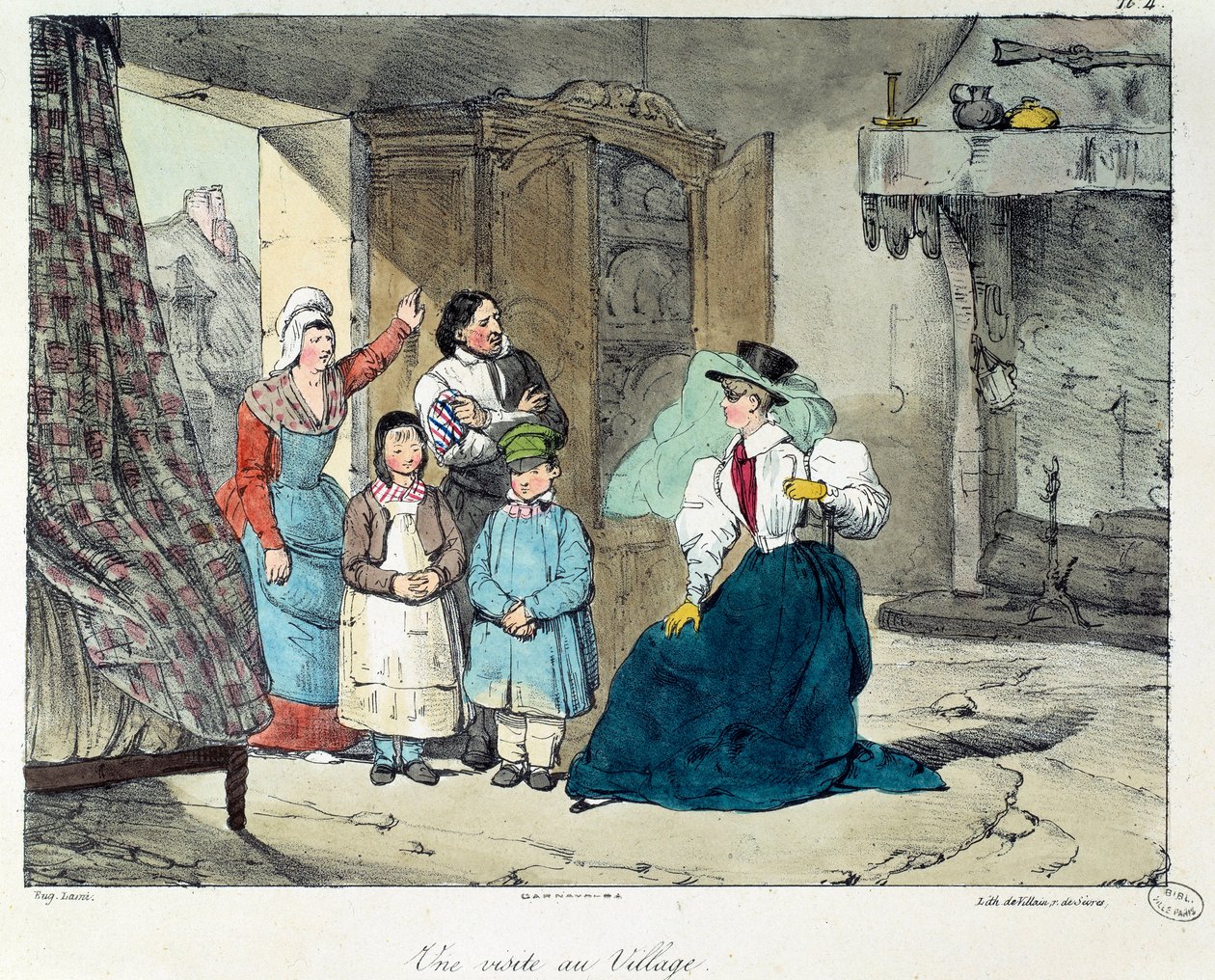 A Visit to the Village (Illustration of the Book La Vie de Chateau) by Eugene Louis Lami