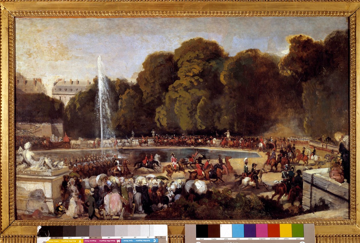Entrance of the Duchess of Orleans, Helene of Mecklembourg, in the Tuileries Garden in Paris, June 4 by Eugene Louis Lami