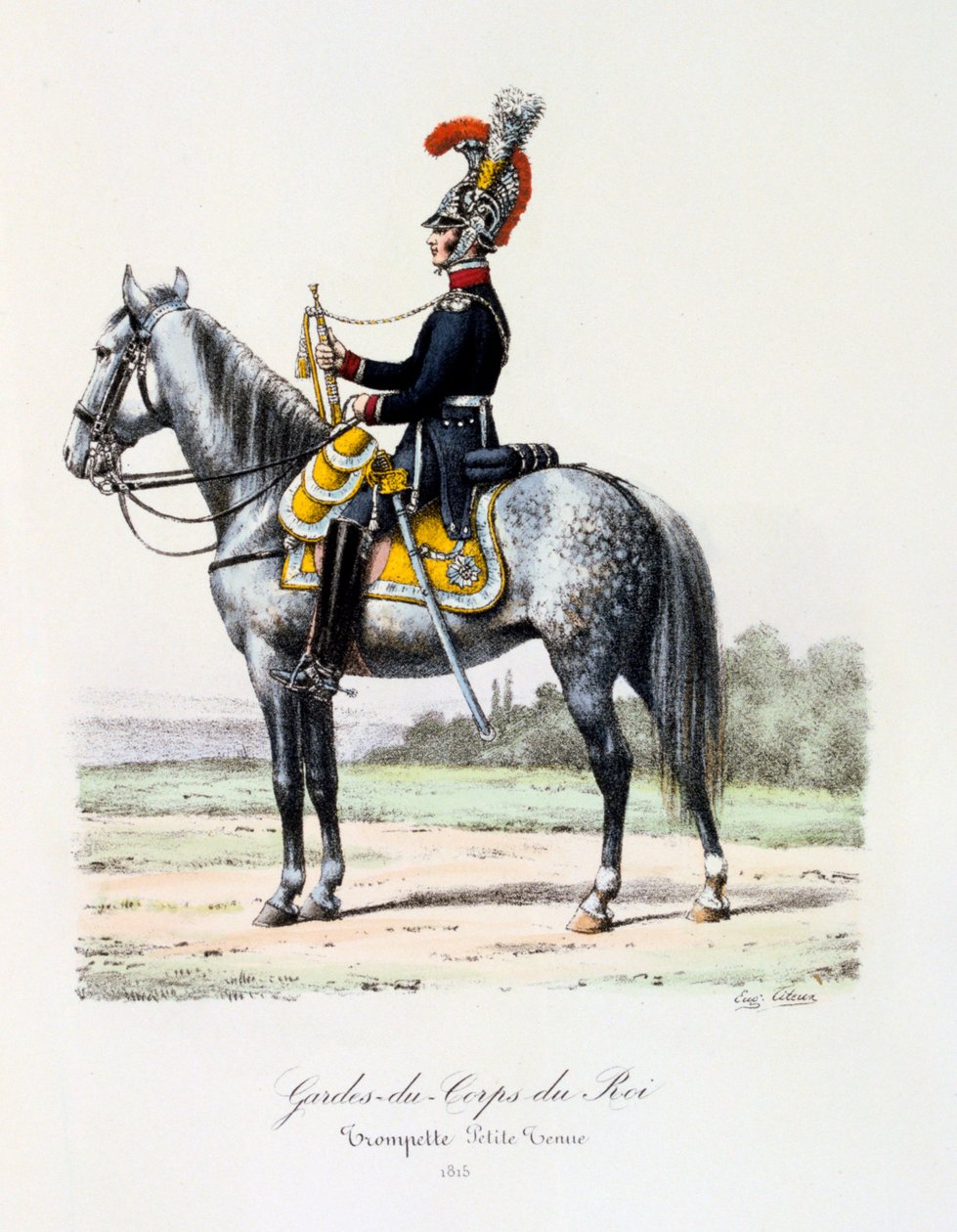 Gardes-du-Corps de Roi, Trumpeter Petite Tenue, 1815 by Eugene Titeux