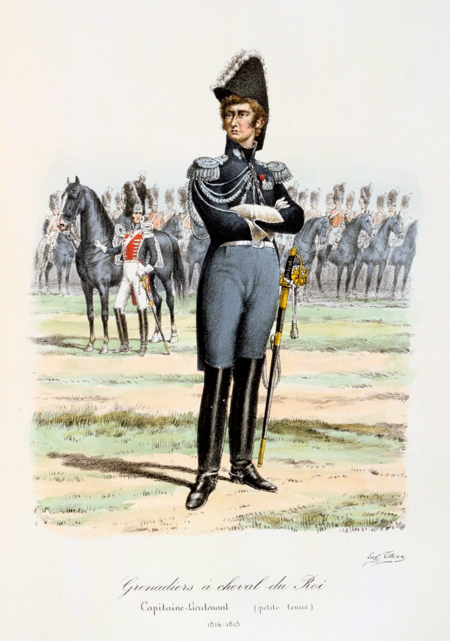 Grenadiers à Cheval du Roi, Capitaine-Lieutenant 1814-15 by Eugene Titeux