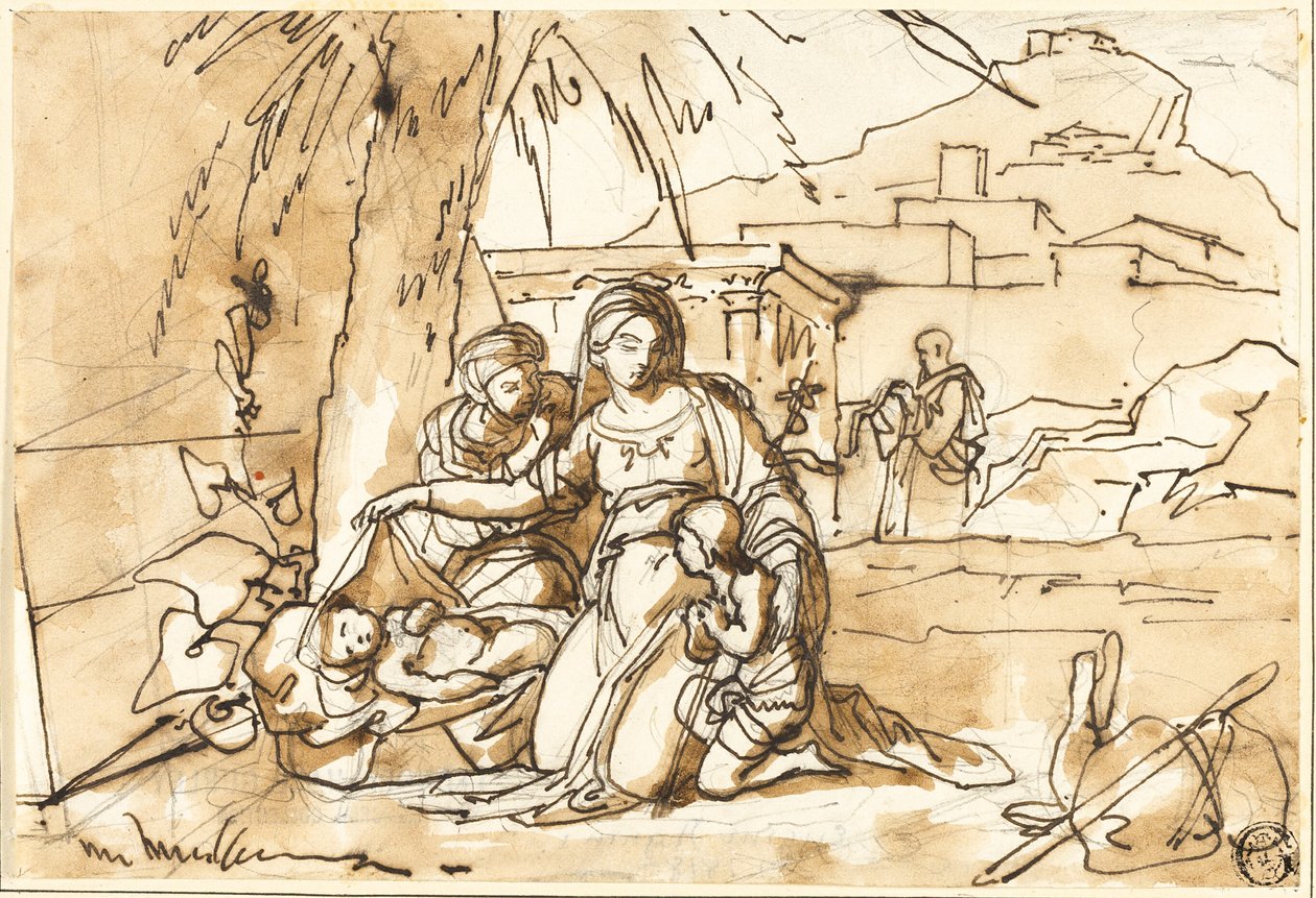 Madonna and Child, Saint Anne and Infant Saint John, with Saint Joseph in Background by Eugenio Agneni