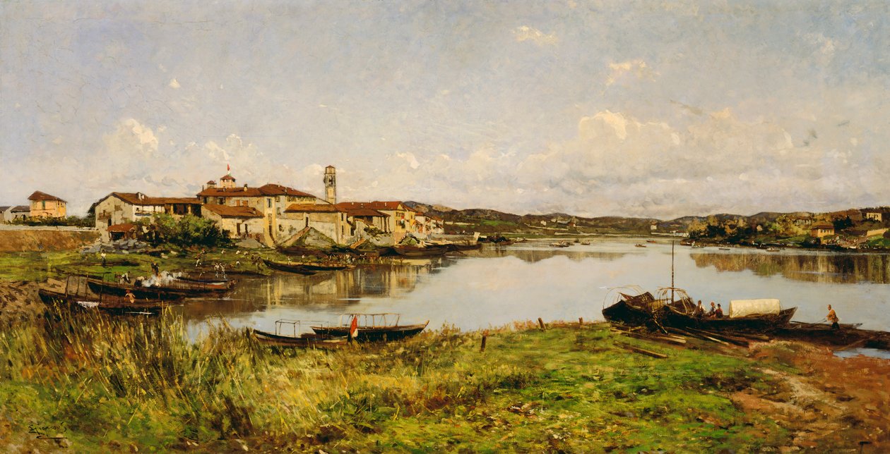 View of Sesto Circalende, c.1885 by Eugenio Gignous