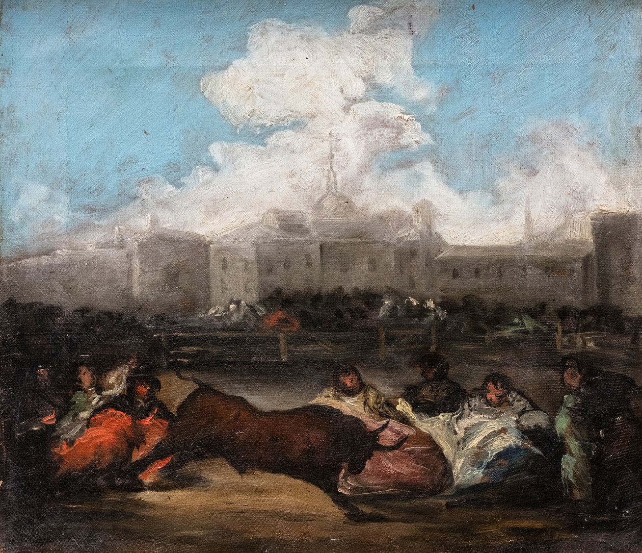 The Running of the Bulls, circa 1860 by Eugenio Luca y Velasquez