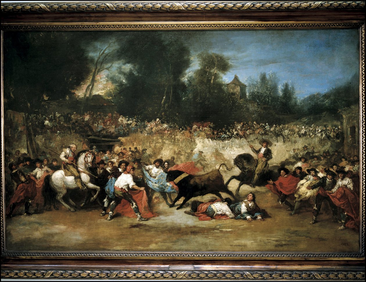 The Bull with Collar by Eugenio Lucas Villaamil