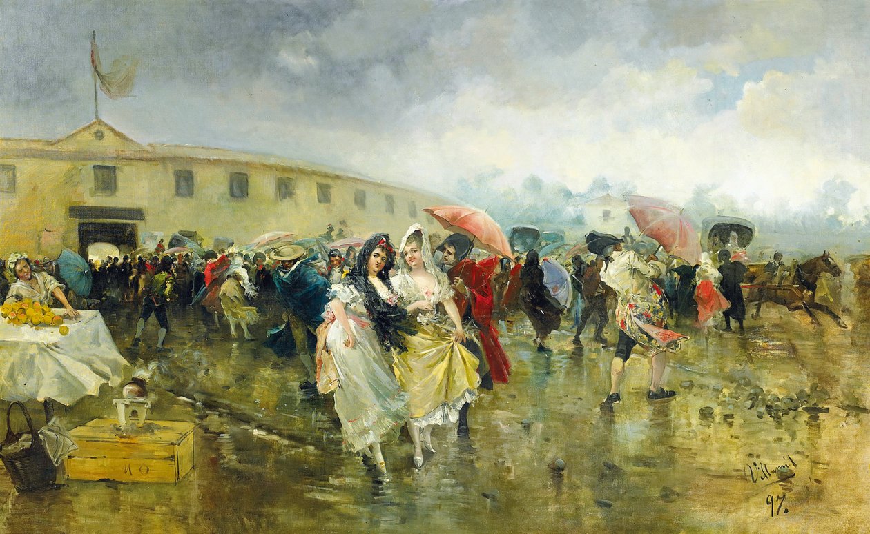 Outside the Plaza de Toros, Madrid, 1897 by Eugenio Lucas Villamil