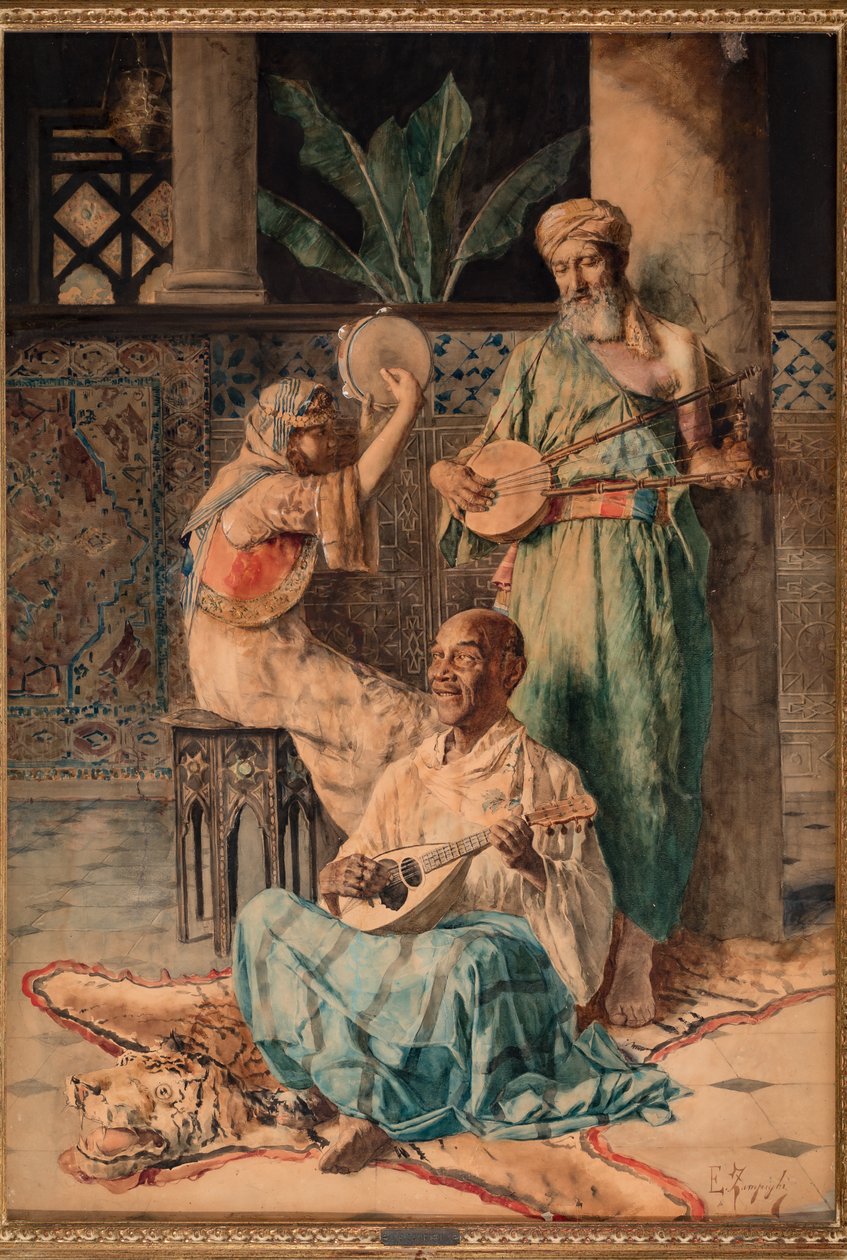 Three Oriental Music Players by Eugenio Zampighi