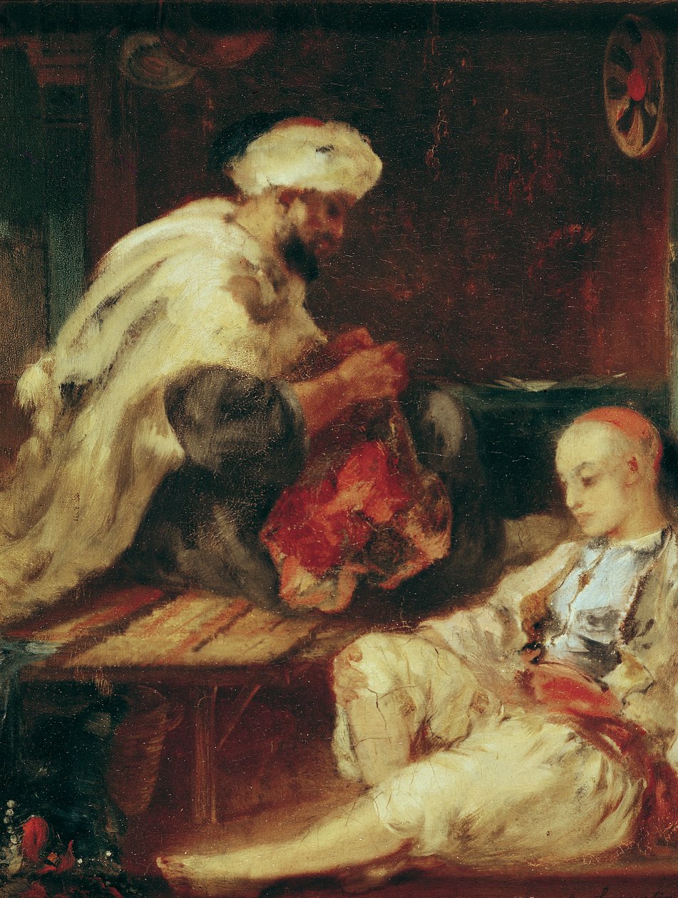 Interior of the Workshop of an Arab Tailor by Eugène Fromentin