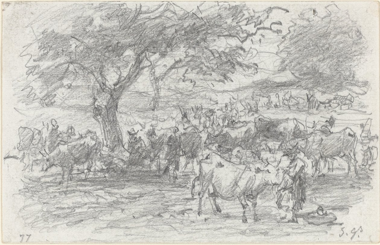 Herdsmen and Cattle by Eugène Boudin