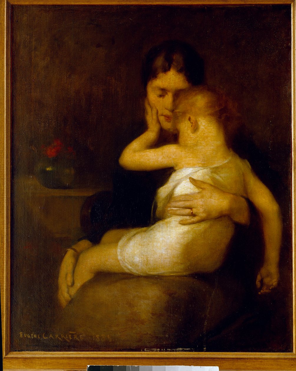 The Sick Child (Madame Eugene Carriere and son Leon) by Eugène Carrière