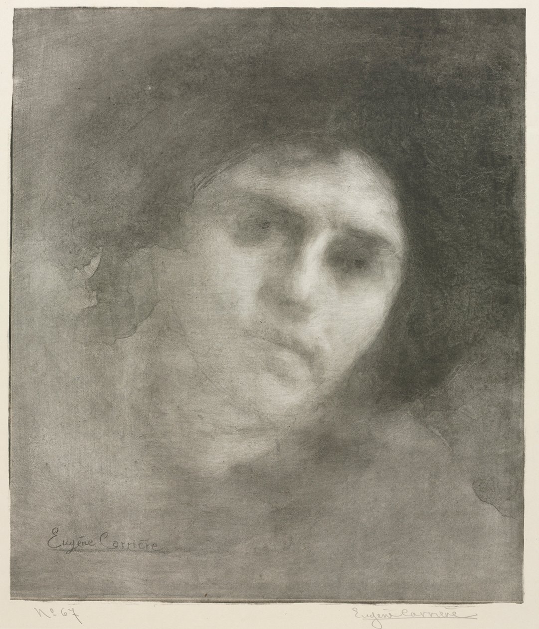 Madame Eugène Carrière Large Plate by Eugène Carrière