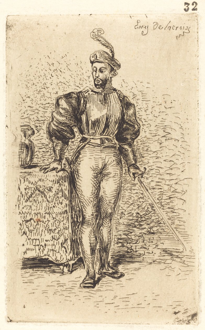 A Man with Weapons by Eugène Delacroix