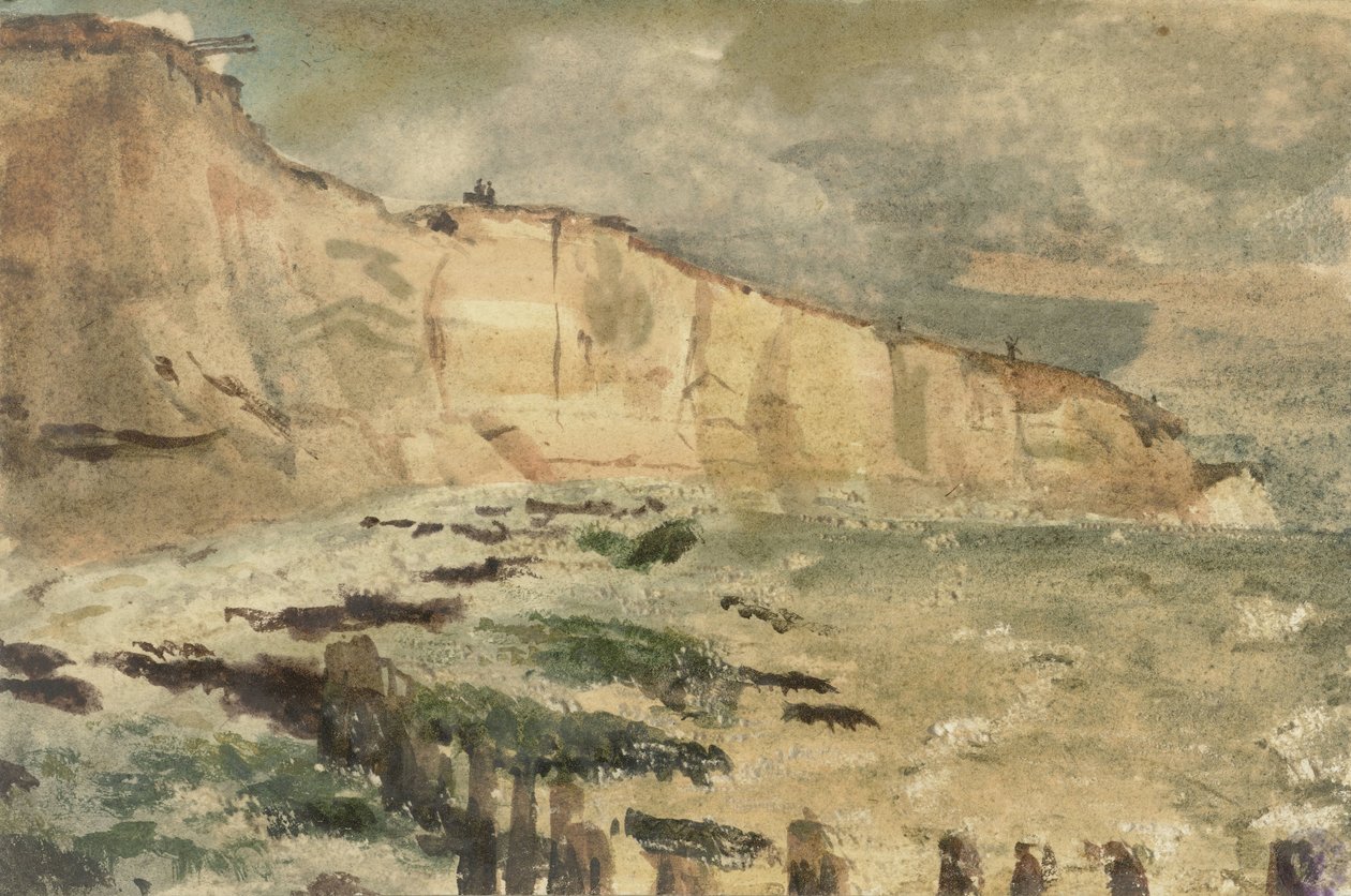 The Chalk Cliffs at Dieppe (Views in and around Dieppe, from the years 1852-1855) by Eugène Delacroix