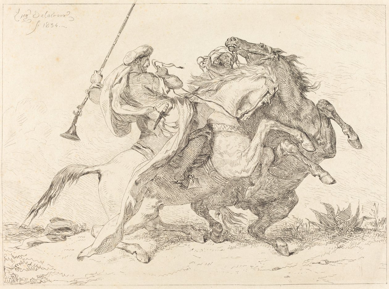 Encounter of the Moorish Horsemen by Eugène Delacroix