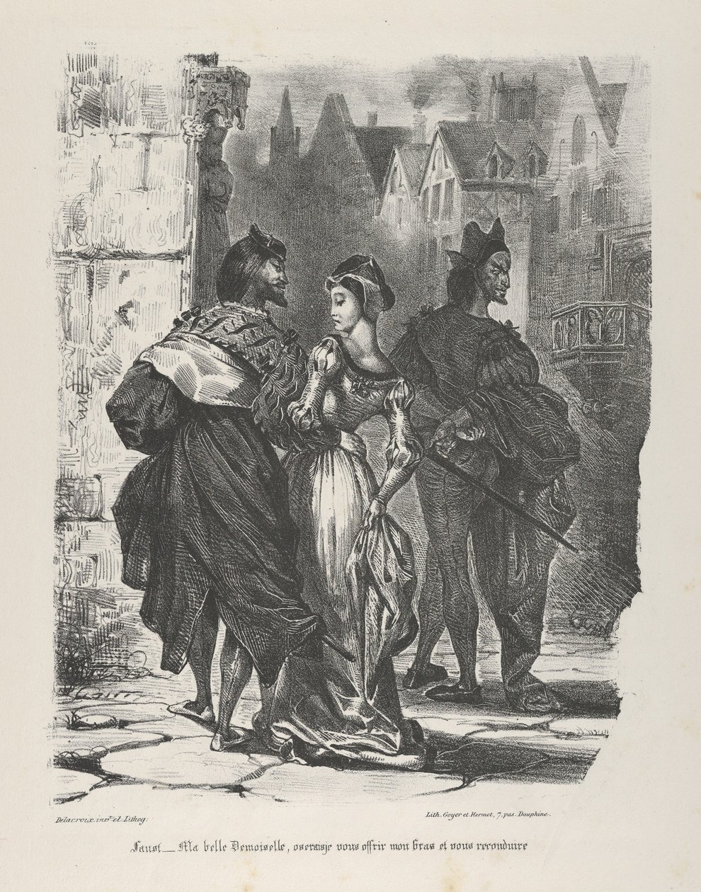 Faust Trying to Seduce Marguerite, 1825-27 by Eugène Delacroix