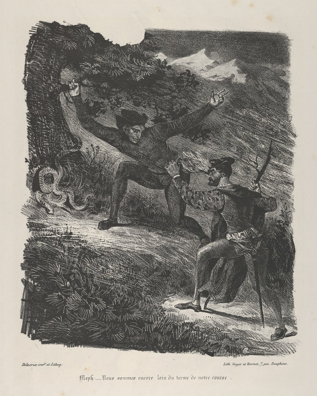 Faust and Mephistopheles in the Hartz Mountains, 1825-27 by Eugène Delacroix