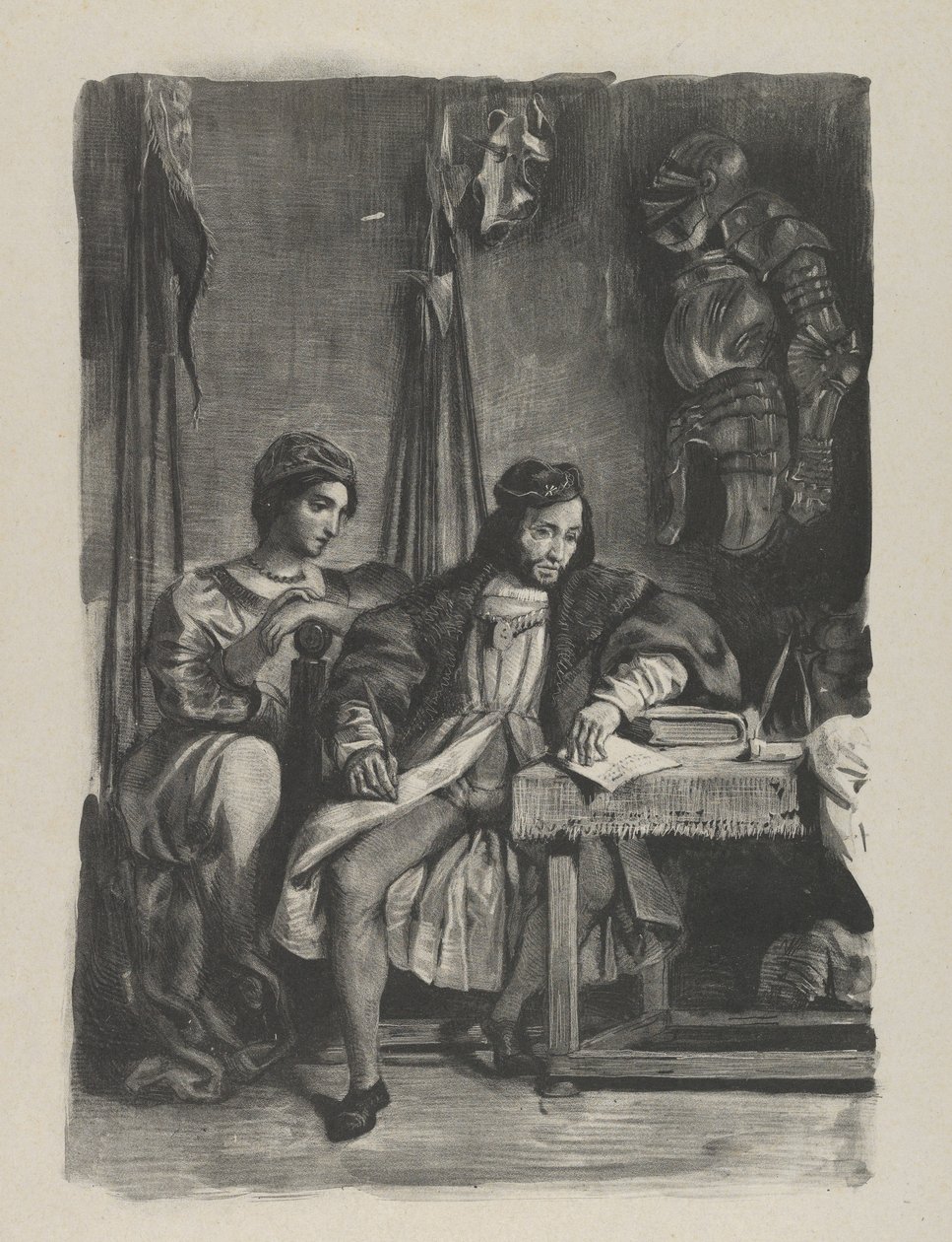 Goetz von Berlichingen Writing His Memoirs by Eugène Delacroix