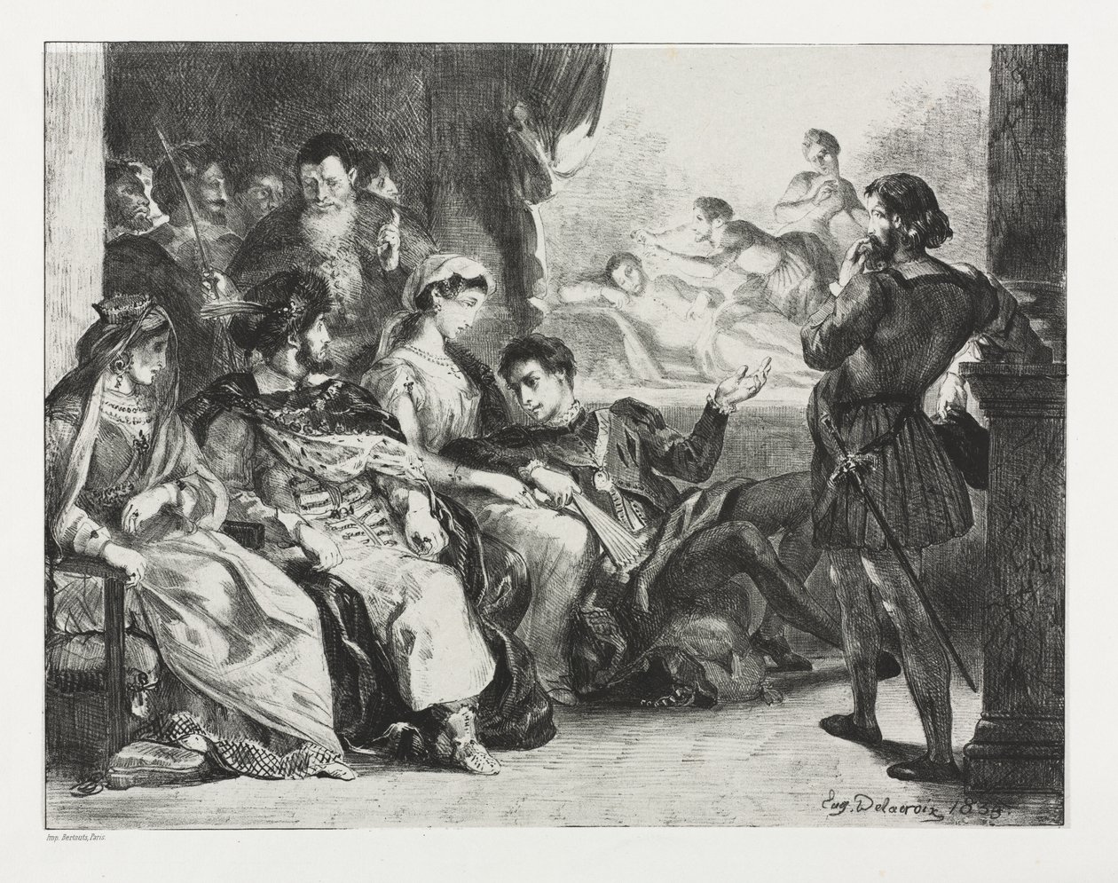 Hamlet: Hamlet Commands the Actors to do a Scene from the Poisoning of his Father by Eugène Delacroix