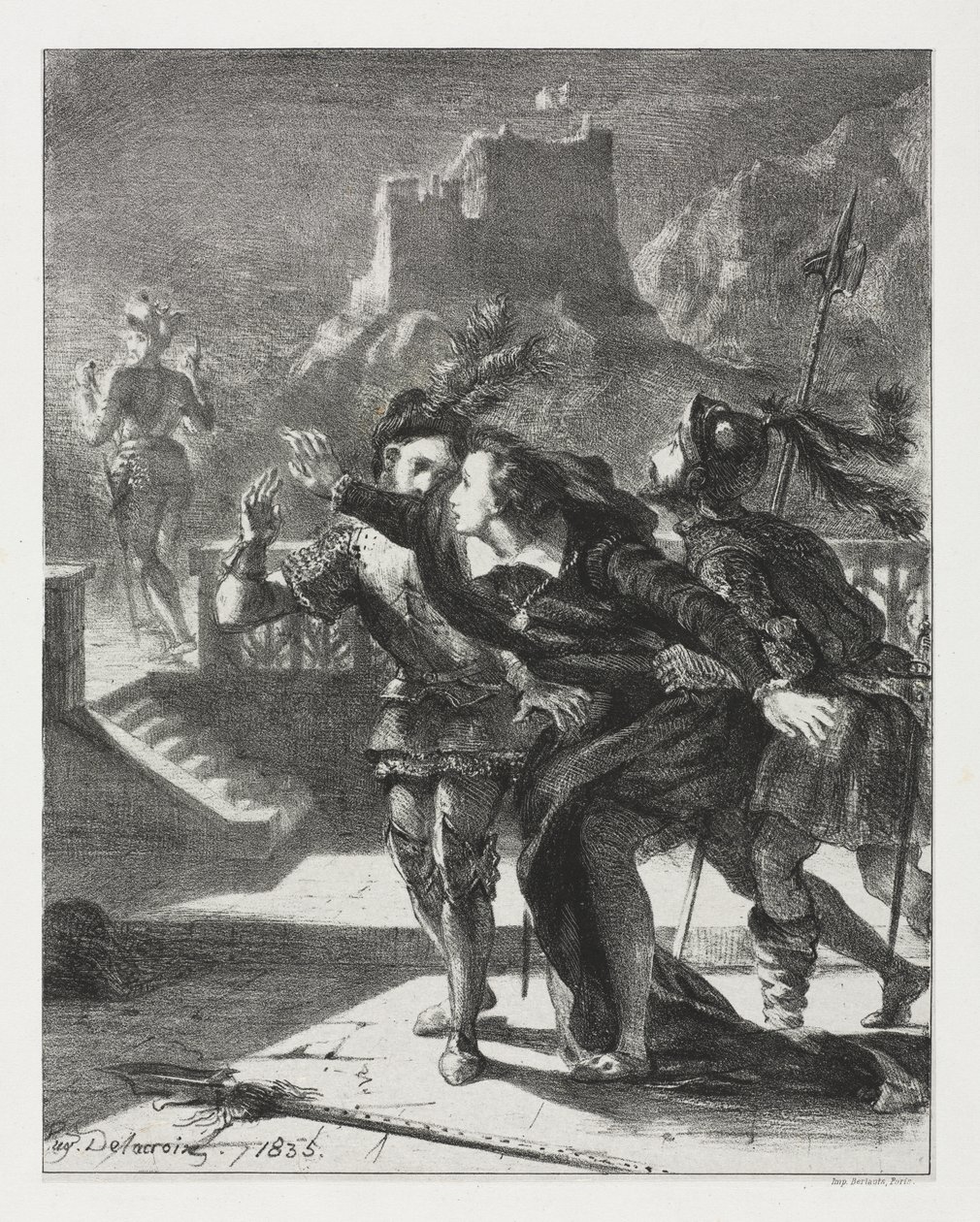 Hamlet: Hamlet Rushes to Follow the Ghost of His Father by Eugène Delacroix