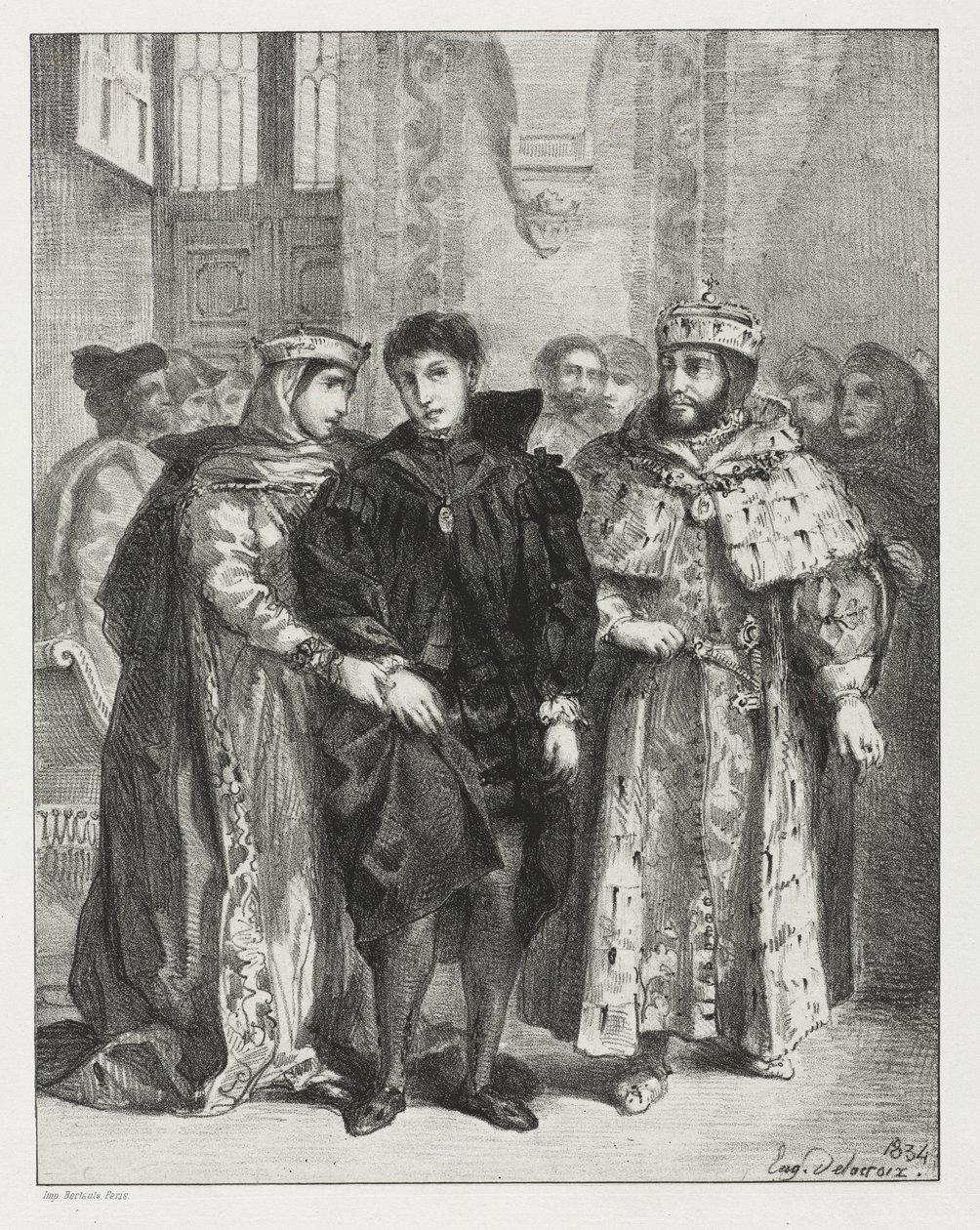 Hamlet: The Queen Endeavors to Console Hamlet by Eugène Delacroix