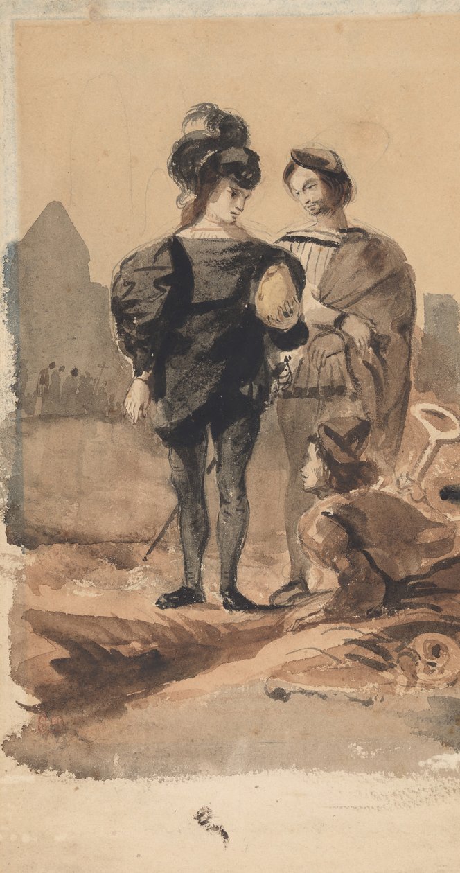 Hamlet and Horatio in the Graveyard by Eugène Delacroix