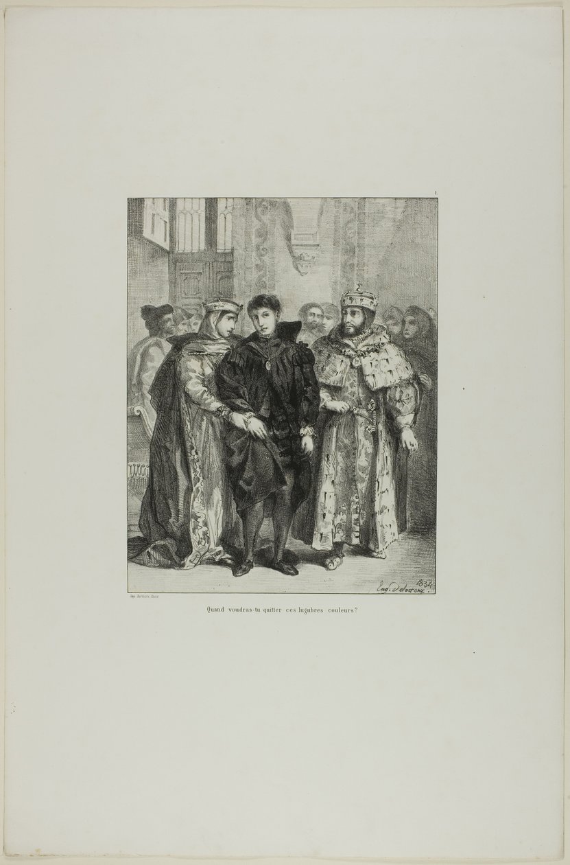 Hamlet and the Queen, plate 1 from Hamlet by Eugène Delacroix