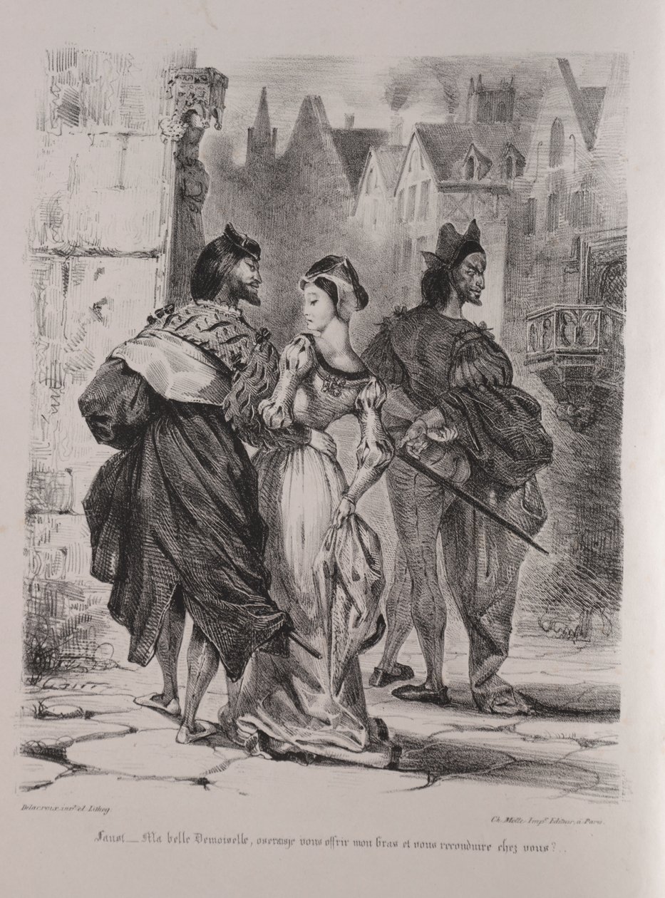 Illustrations for Faust: Faust Seeks to Allure Marguerite by Eugène Delacroix