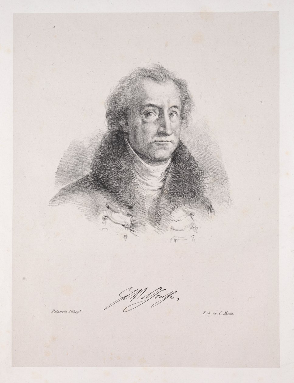 Illustrations for Faust: Frontispiece - Portrait of Johann Wolfgang von Goethe by Eugène Delacroix