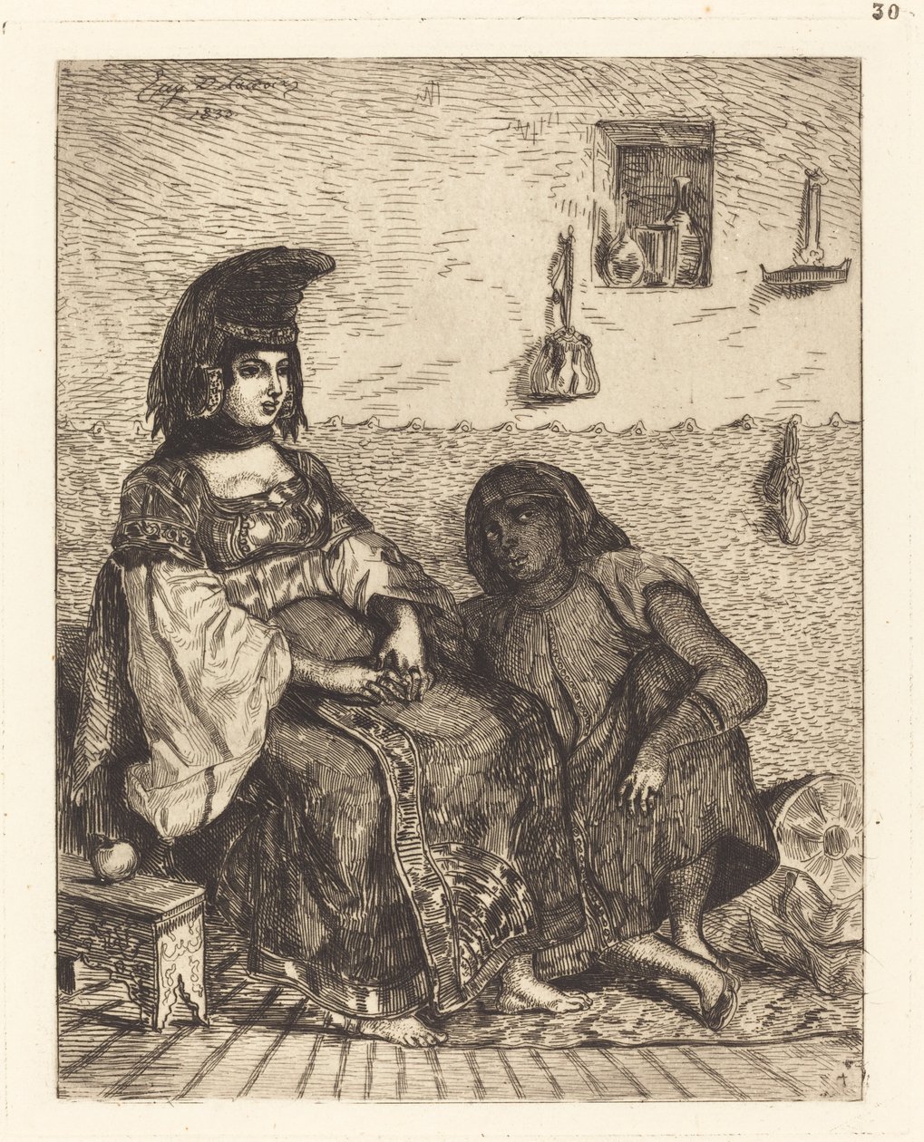Jewish Woman of Algiers, 1833 by Eugène Delacroix
