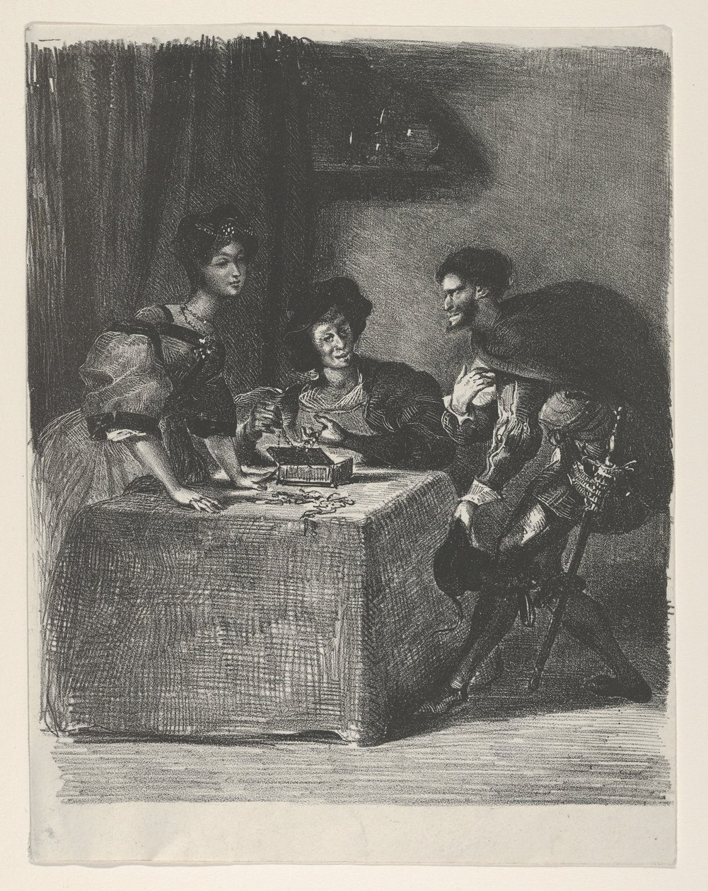 Mephistopheles Presents Himself to Martha (Goethe, Faust) by Eugène Delacroix