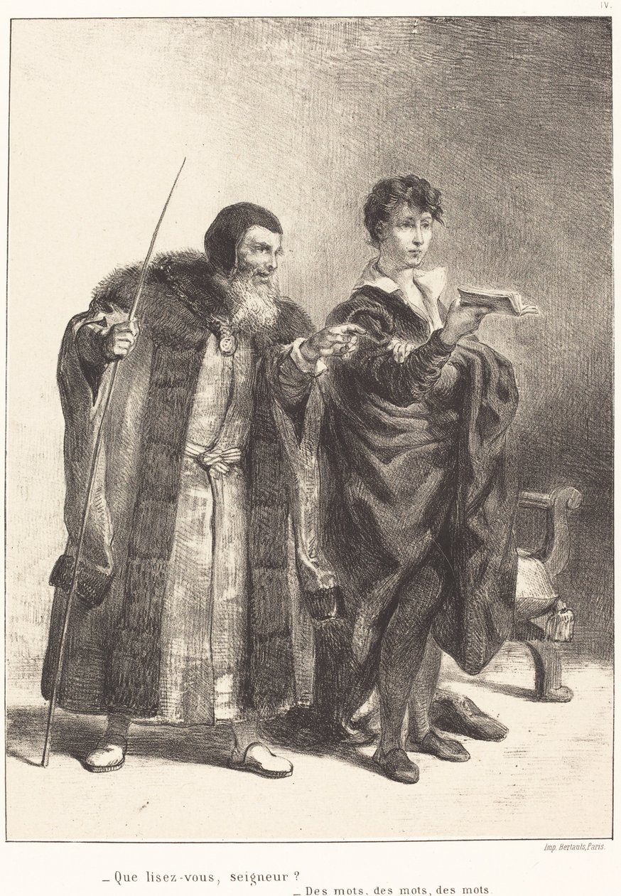 Polonius and Hamlet Act II, Scene II by Eugène Delacroix