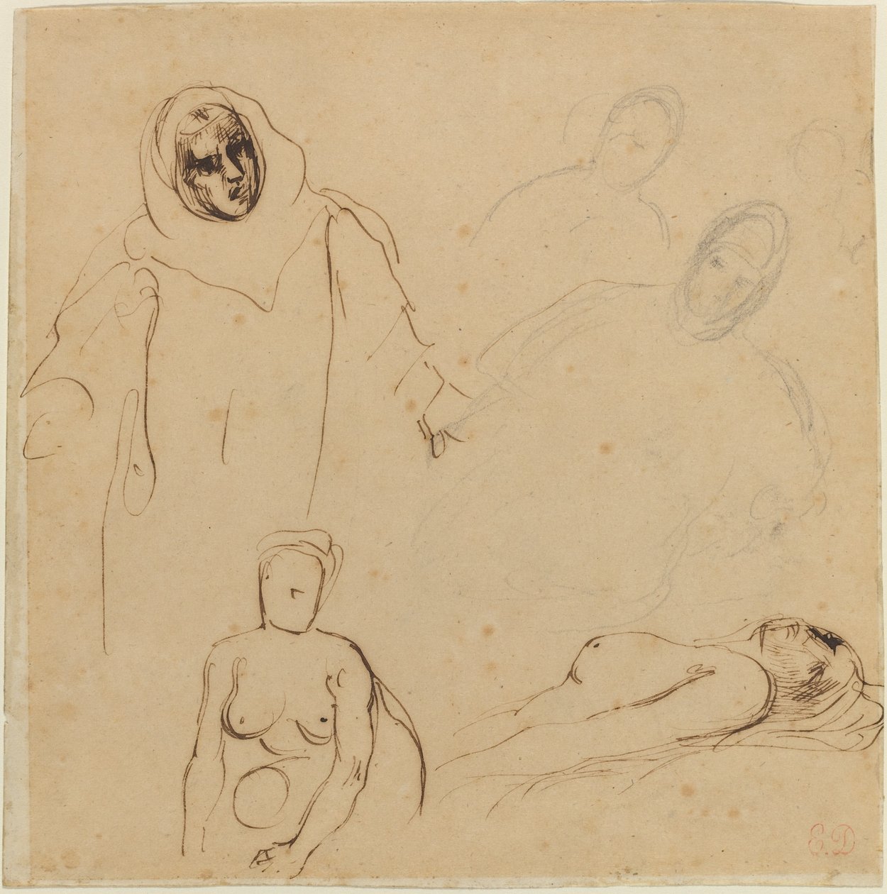 Studies for Christopher Columbus by Eugène Delacroix