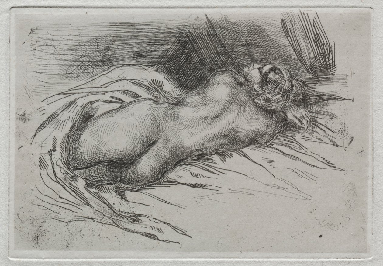 Study of a Woman Seen from the Back by Eugène Delacroix