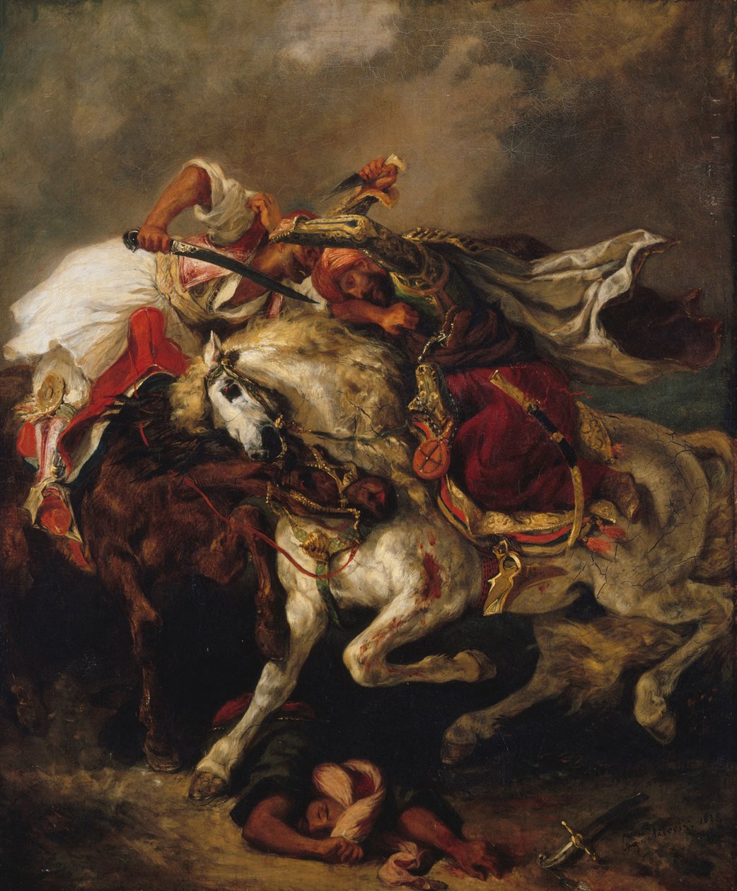 The Fight between the Giaur and the Pasha, 1835 by Eugène Delacroix