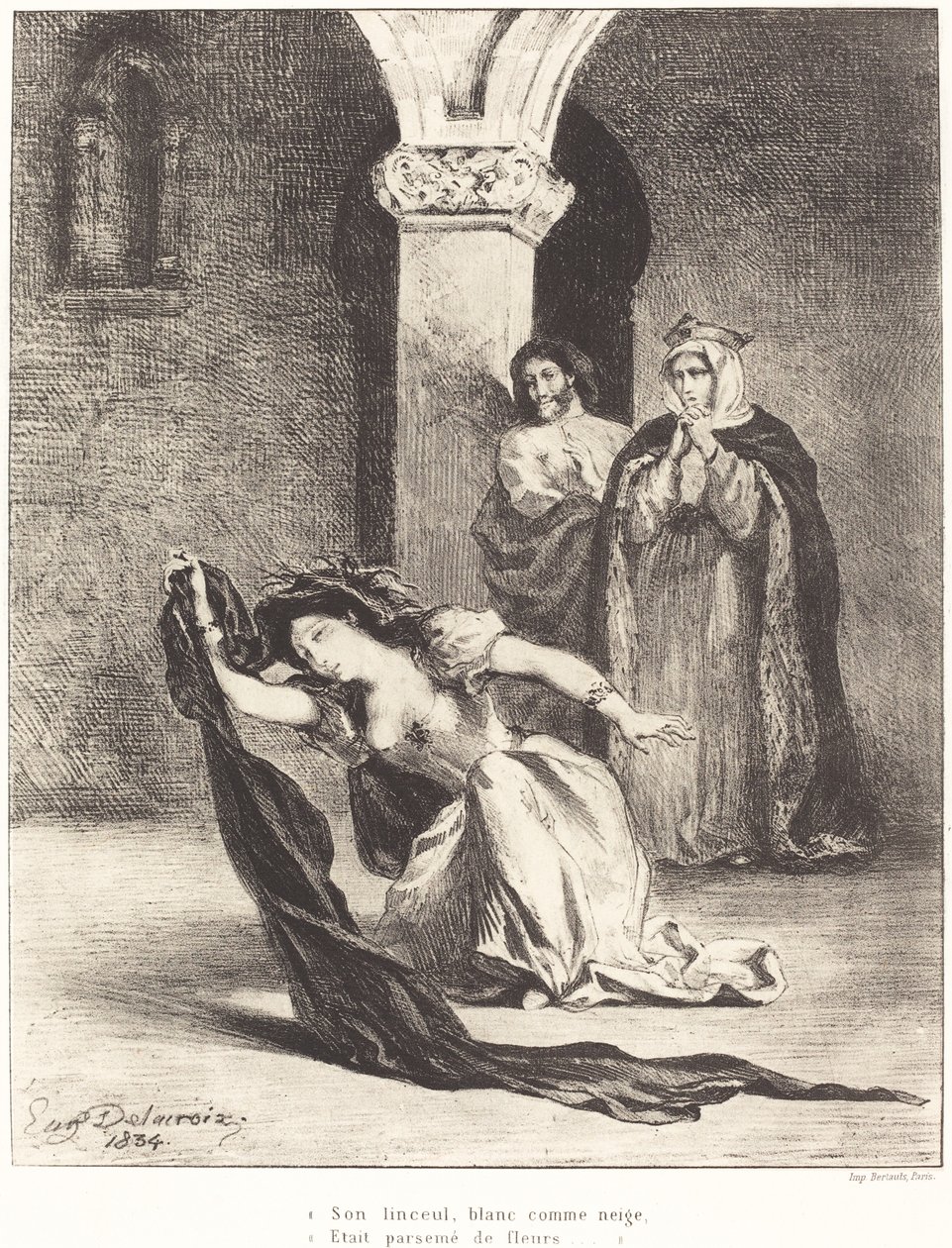 The Song of Ophelia Act IV, Scene V by Eugène Delacroix