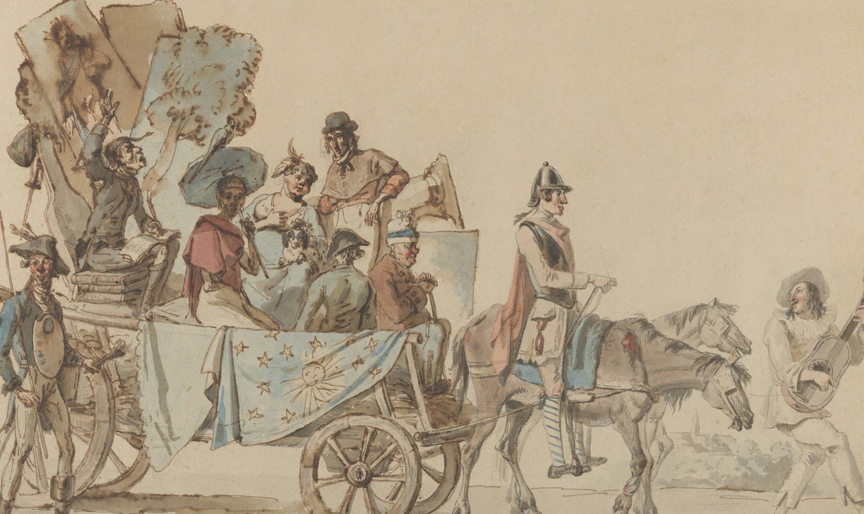 Theatrical Troupe on the Road by Eugène Delacroix