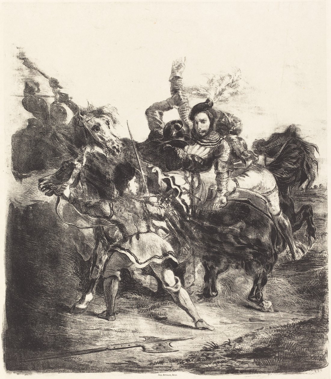 Weislingen Attacked by the Forces of Goetz by Eugène Delacroix