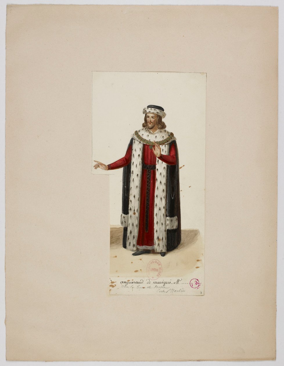 Costume of Enguerrand de Marigny (La Tour de Nesle, 1832) by Eugène Du Faget