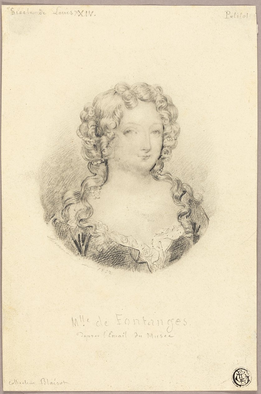 Medallion Portrait of Mlle de Fontanges by Eugène François Marie Joseph Devéria