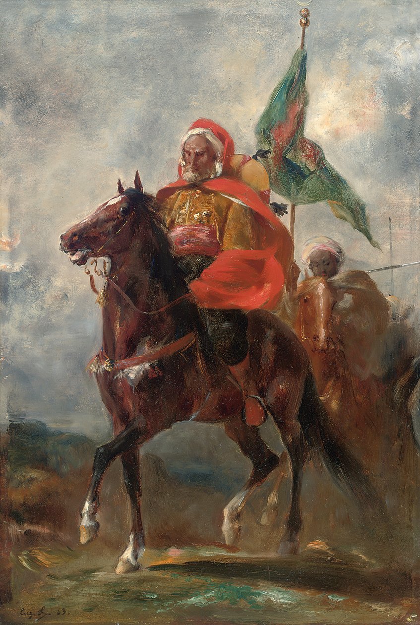 An Orientalist Chieftain on Horseback by Eugène Fromentin