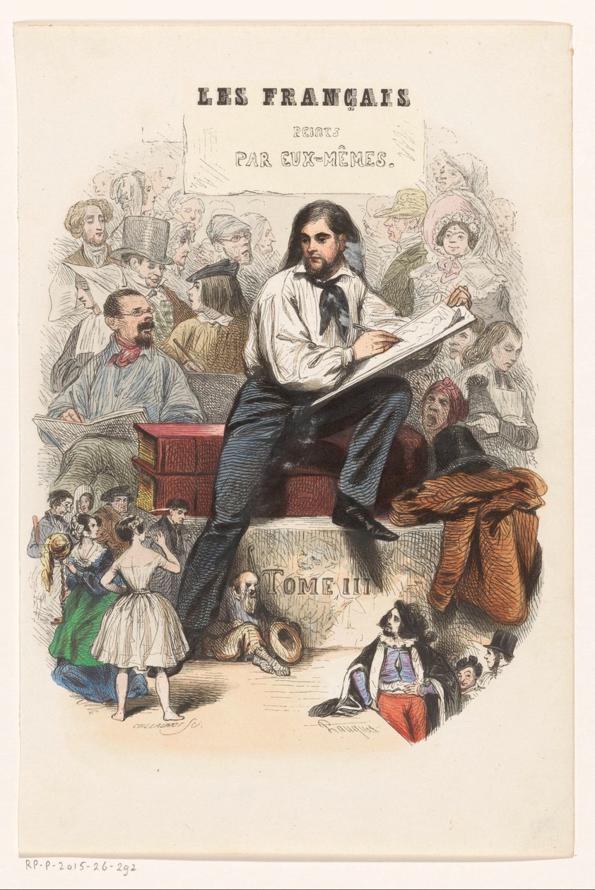 Sketching Artist (Title Page for: The French Painted by Themselves, 1841) by Eugène Guillaumot