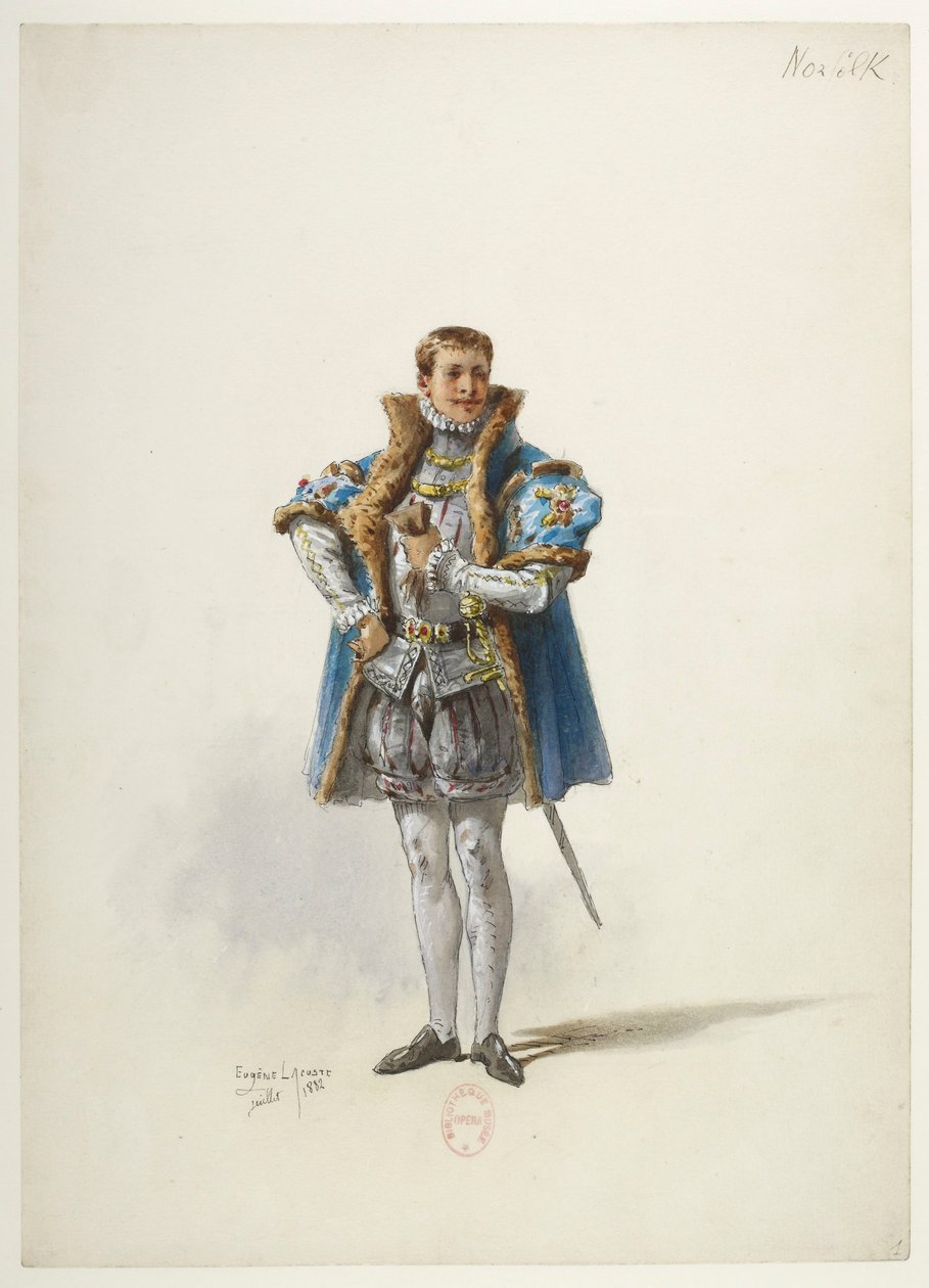 Saint-Saëns - Henry VIII - Costume Designs - Lacoste - Duke of Norfolk by Eugene Lacoste